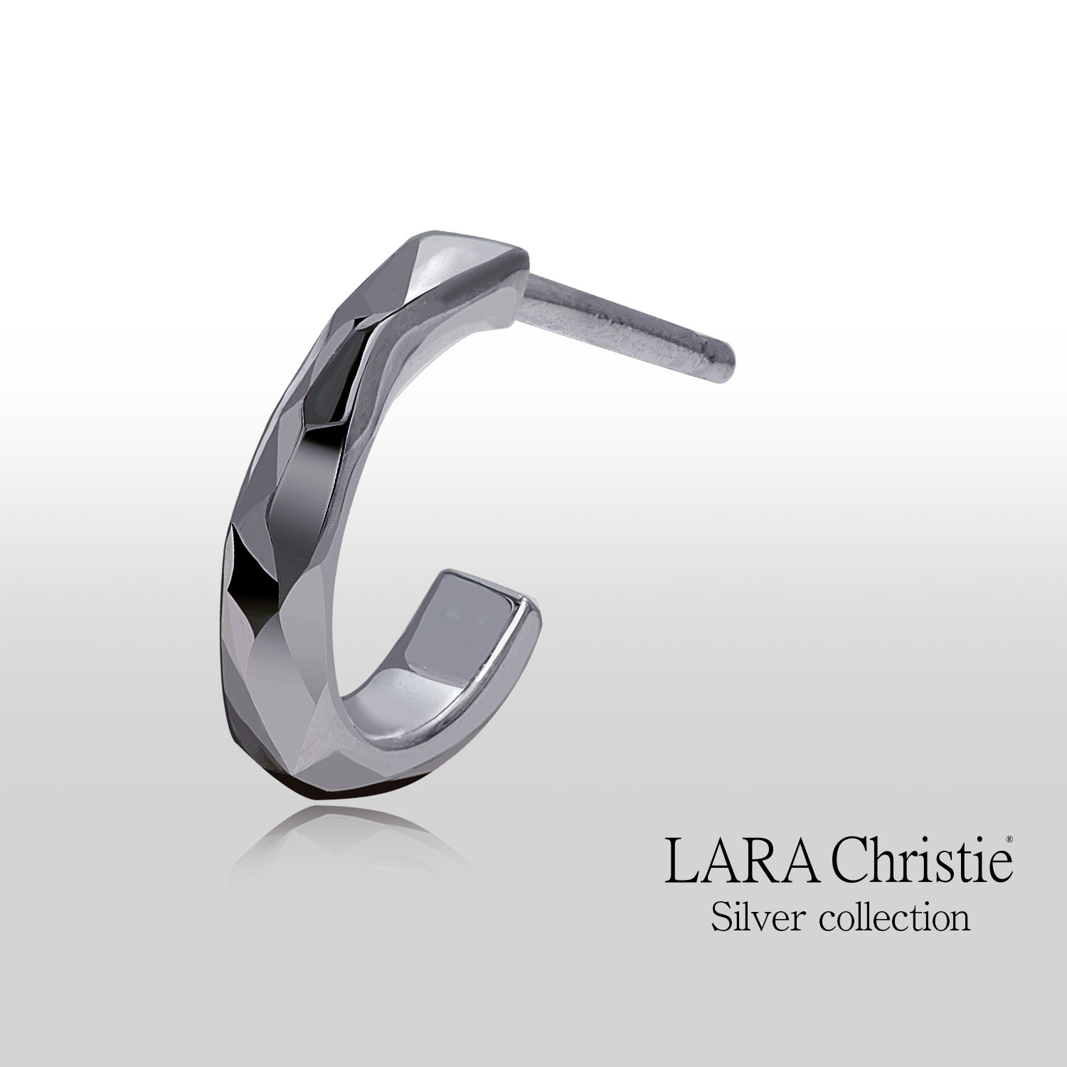 ピアス メンズ ハーフ フープ シルバー925 [ BLACK Label ] e14054-b