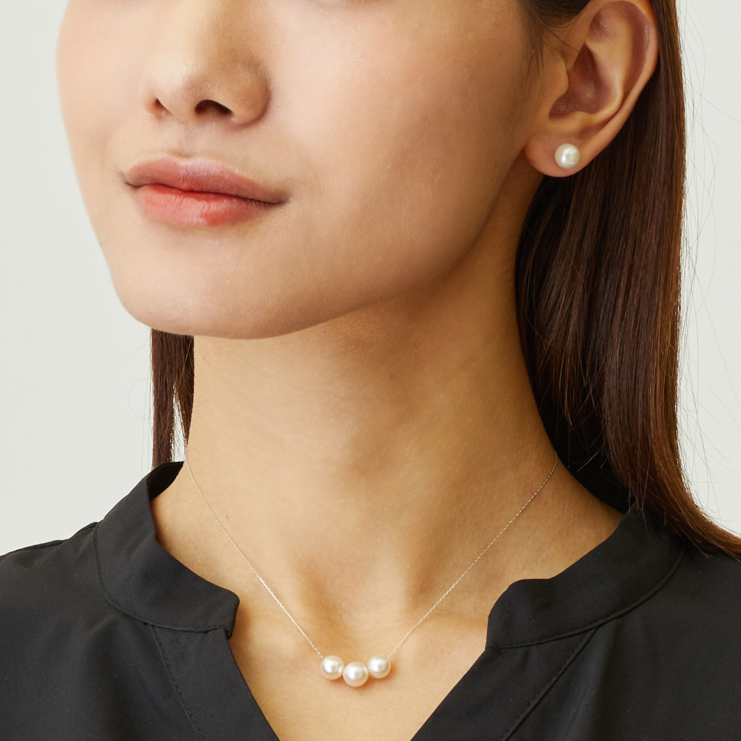 ピアス 両耳 レディース あこや真珠 パール 一粒 スタッドピアス pt900