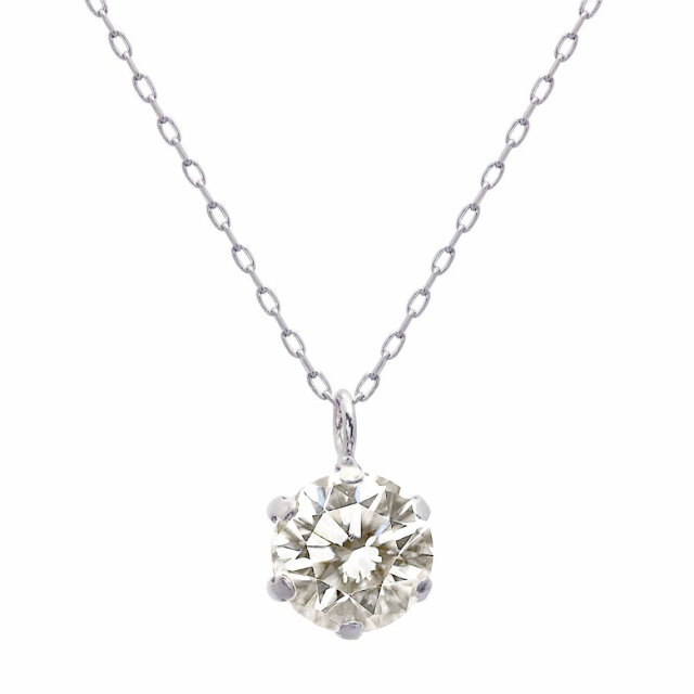 ネックレス  天然ダイヤモンド シャンパンカラー pt900 0.5ct 6本爪 プラチナ lp56-0017-pt