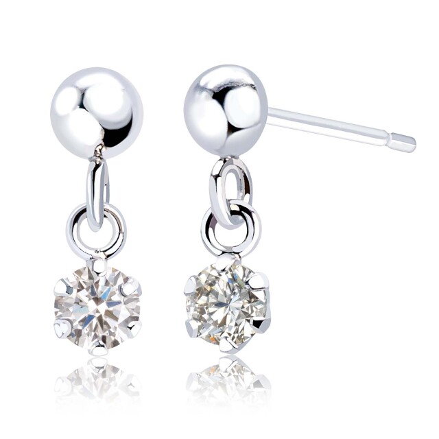 ダイヤモンド ピアス 0.1ct 揺れる シャイニー プラチナ Pt900