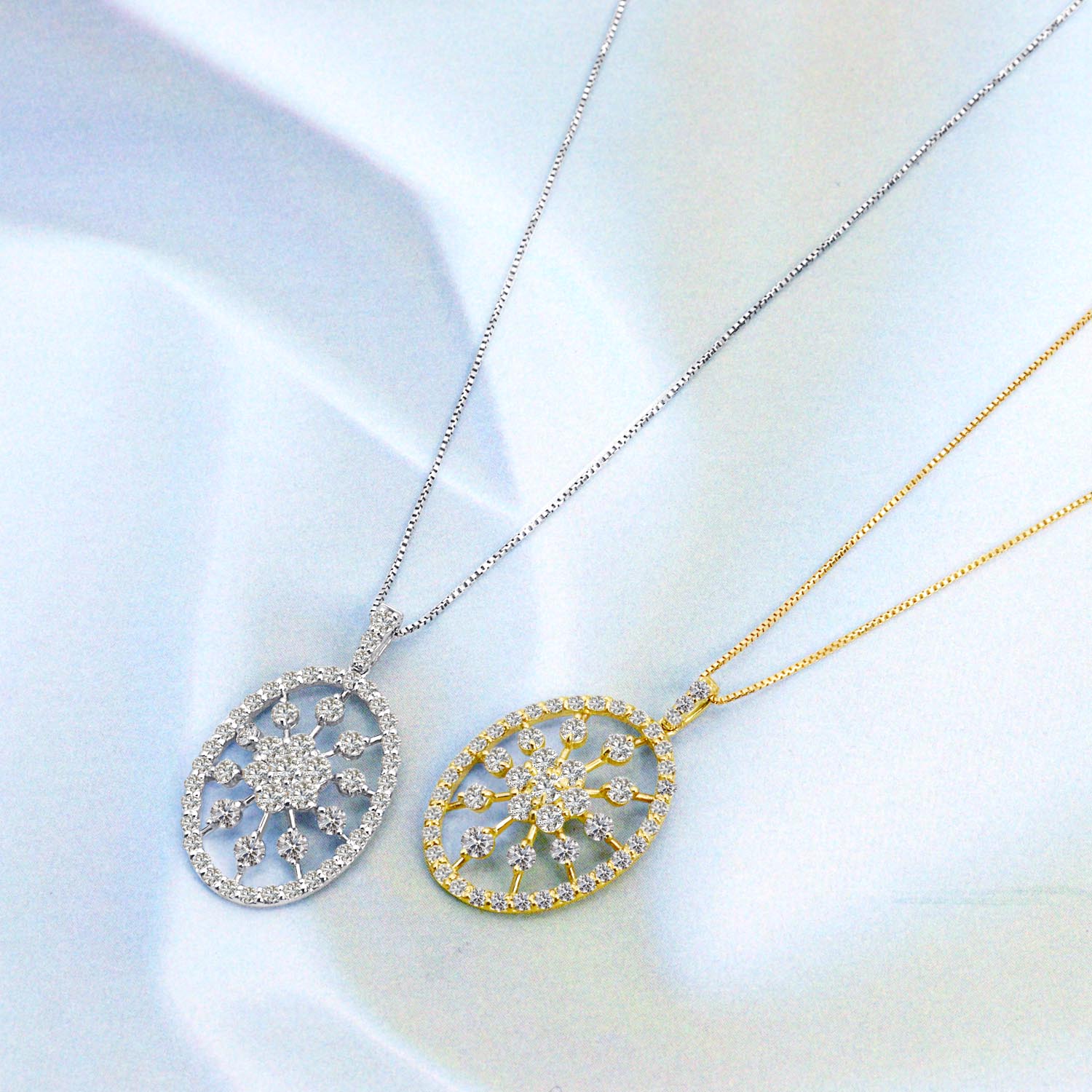 オーバル デザイン ダイヤモンド ネックレス 1.0ct SIクラス相当