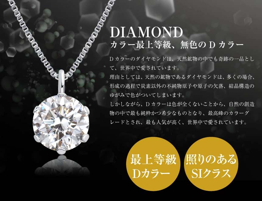 ララクリスティー公式】 ダイヤモンド ネックレス 6本爪 0.3ct 一粒