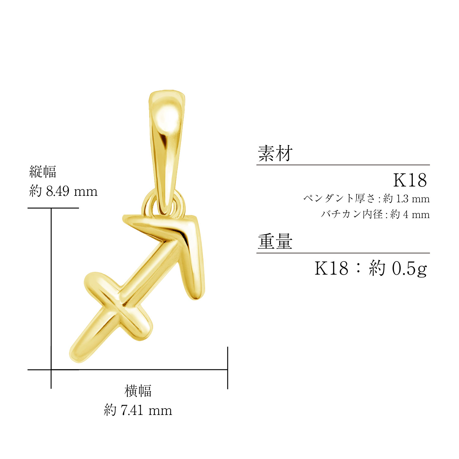 ペンダントトップ 星座 レディース メンズ K18 18金 イエローゴールド