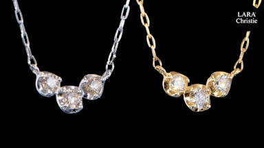 K18 3ストーン ダイヤデザインネックレス 18金 ネックレス ダイヤモンド 3石 0.15ct スリーストーン K18