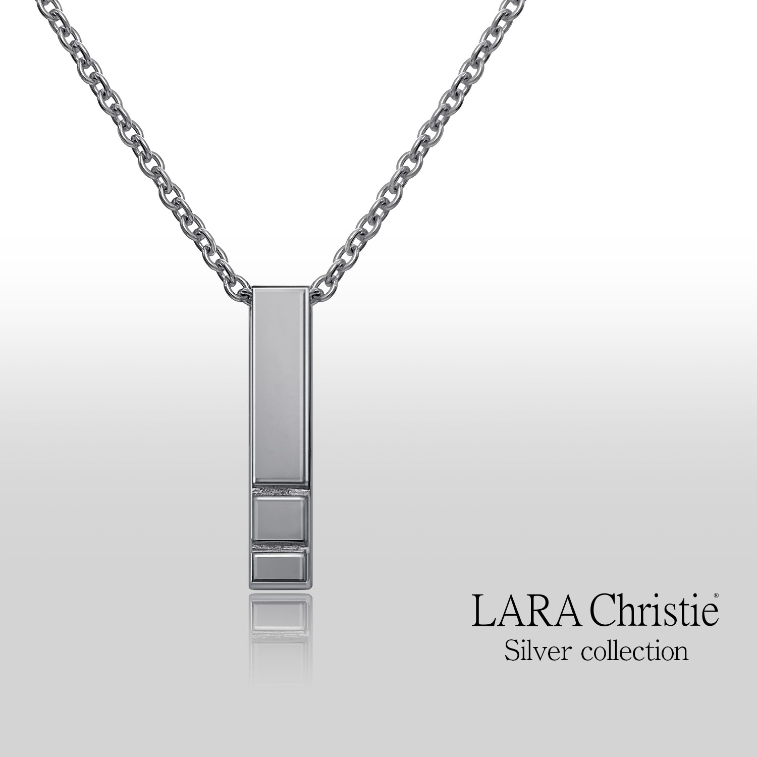 シルバー925 バー型ペンダント ネックレス ネックレス レディース バー デザイン シルバー925 [ BLACK Label ]