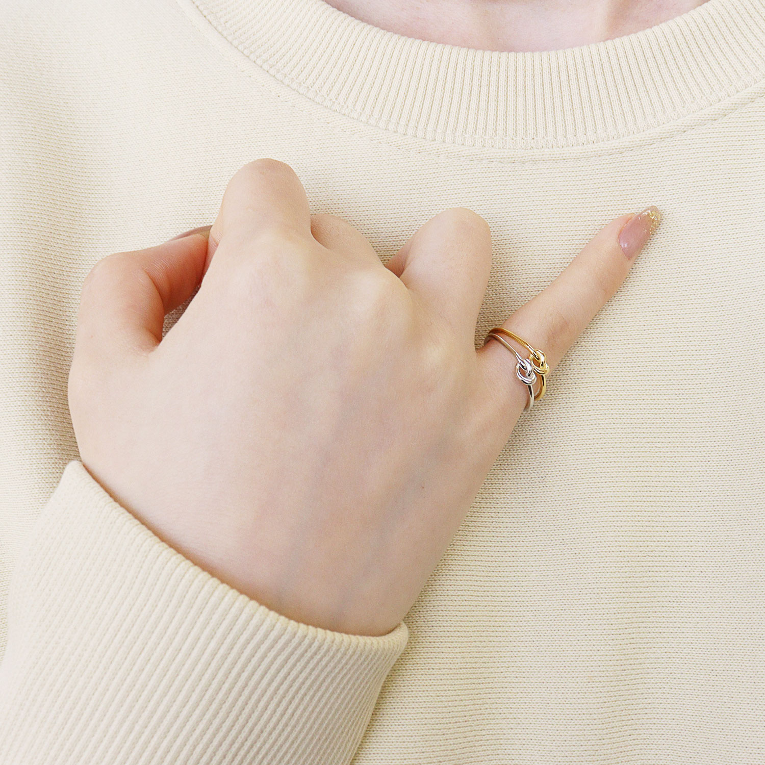 ピンキーリング レディース シルバー925 シルバー 結び目デザイン